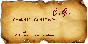 Czakó Győző névjegykártya